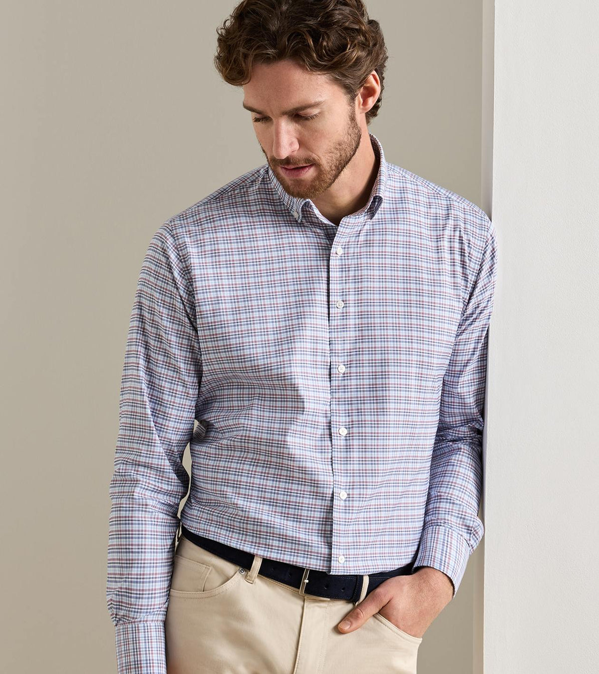 WAYNE PERFORMANCE TWILL SHIRT - BLUE FREESIA