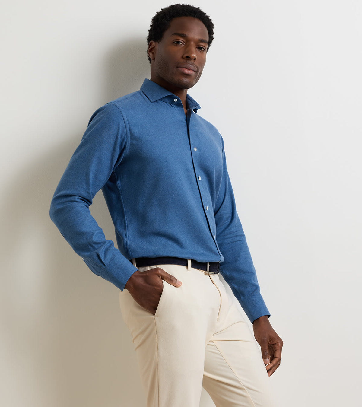 BRIXEN ITALIAN FLANNEL SHIRT - CADET