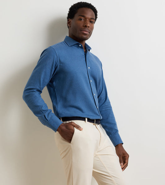 BRIXEN ITALIAN FLANNEL SHIRT - CADET