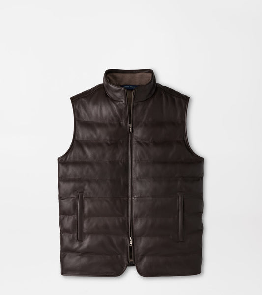DEERSKIN LEATHER VEST - ESPRESSO