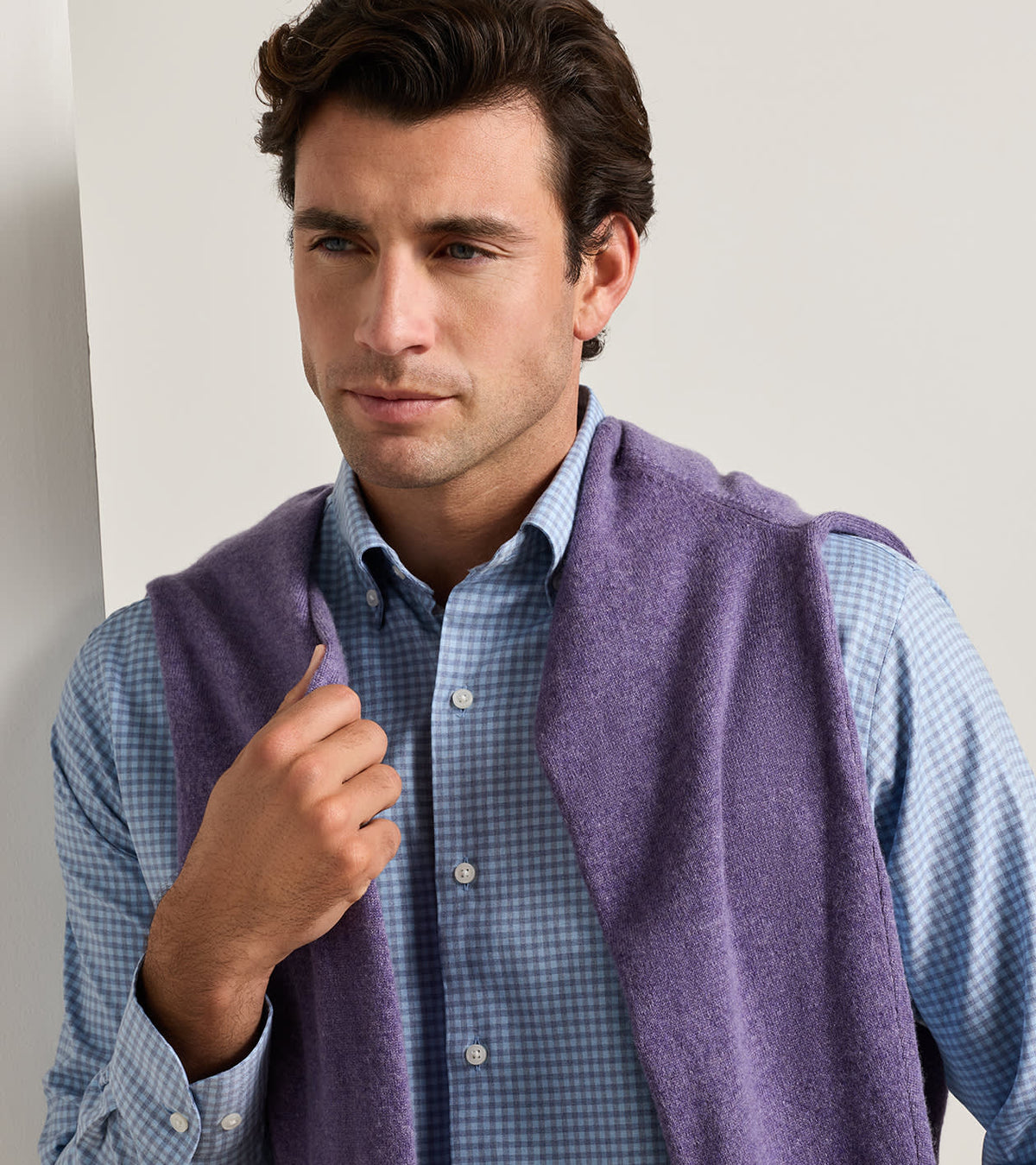 LIAM CROWN SOFT TWILL SHIRT - BLUE FREESIA