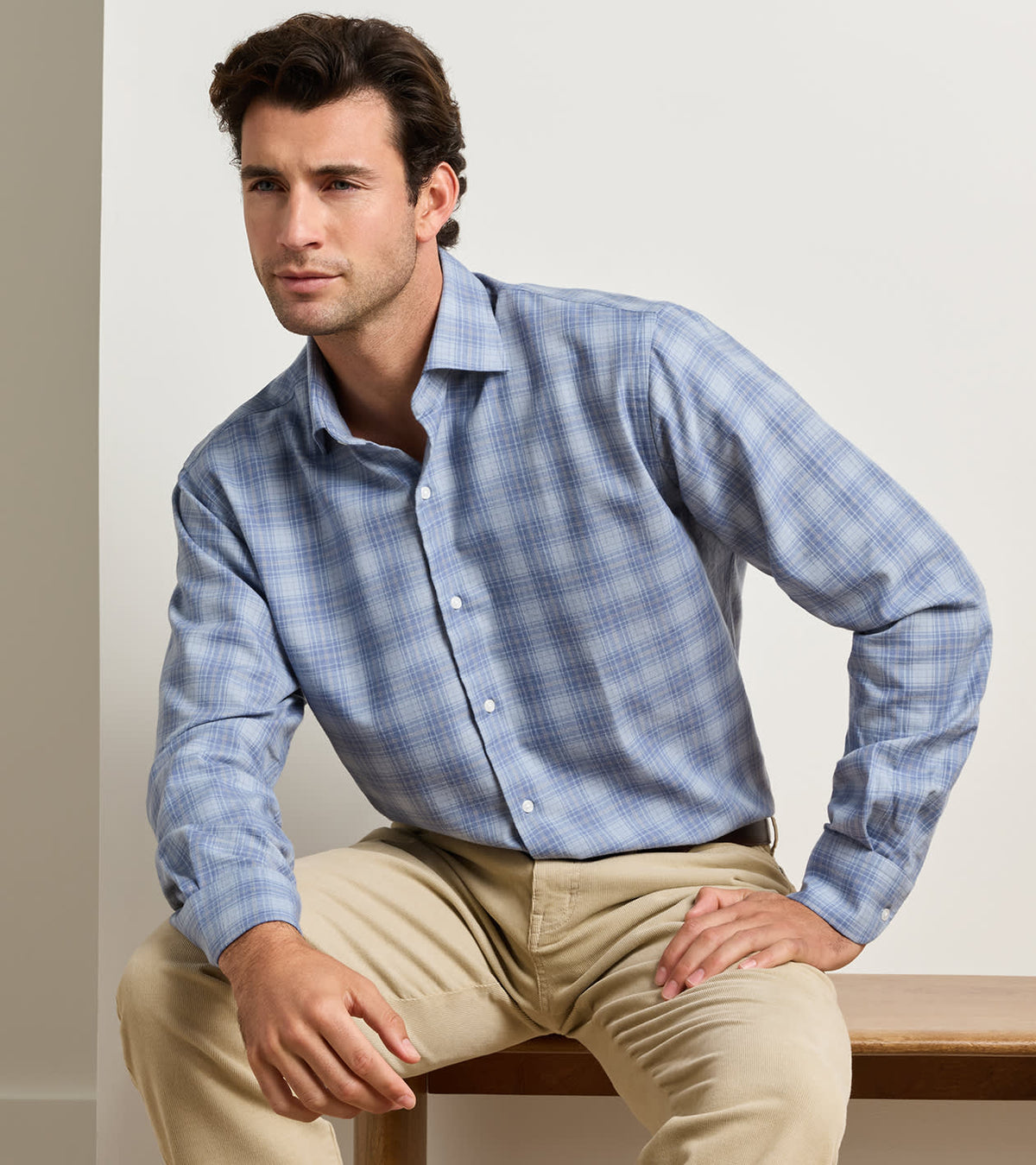 DEAN PERFORMANCE FLANNEL SHIRT - GRAVEL BLUE