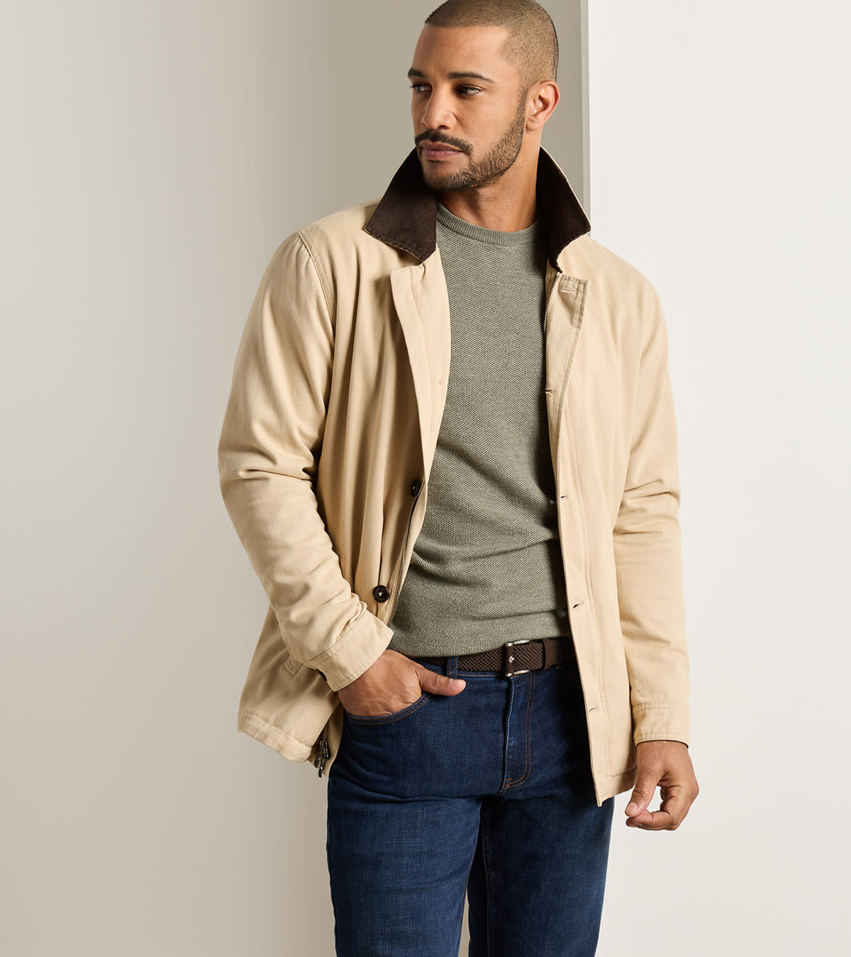 CHATHAM COTTON CASHMERE COAT - SAND