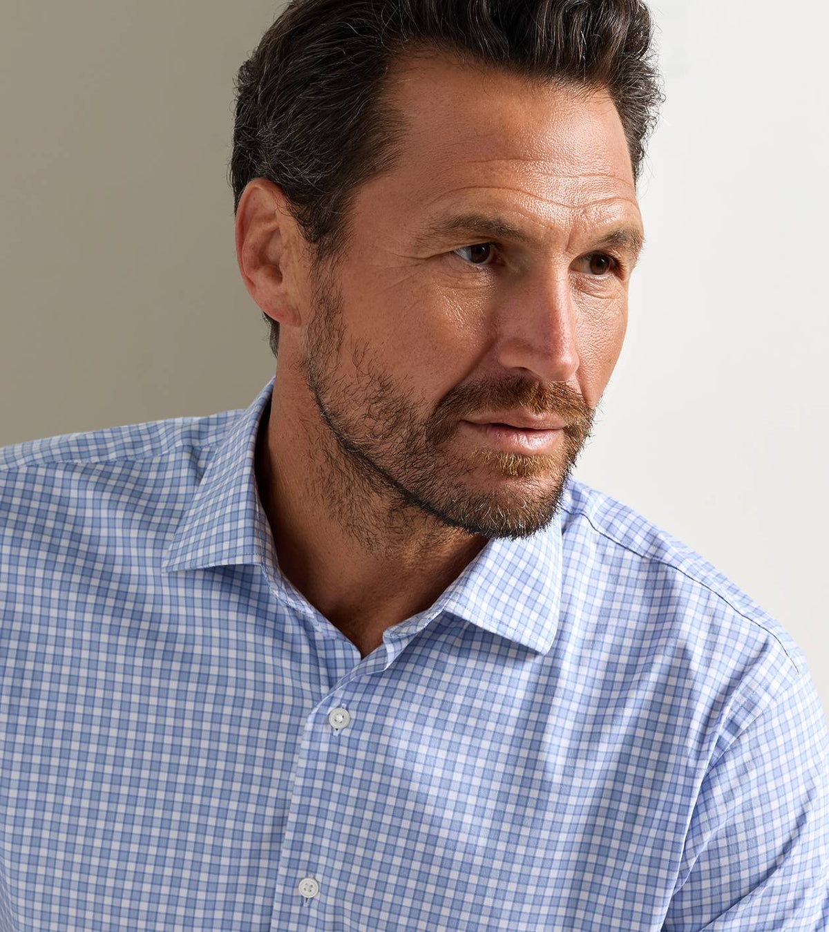 ATLAS CROWN LITE COTTON STRETCH SHIRT - BLUE FREESIA