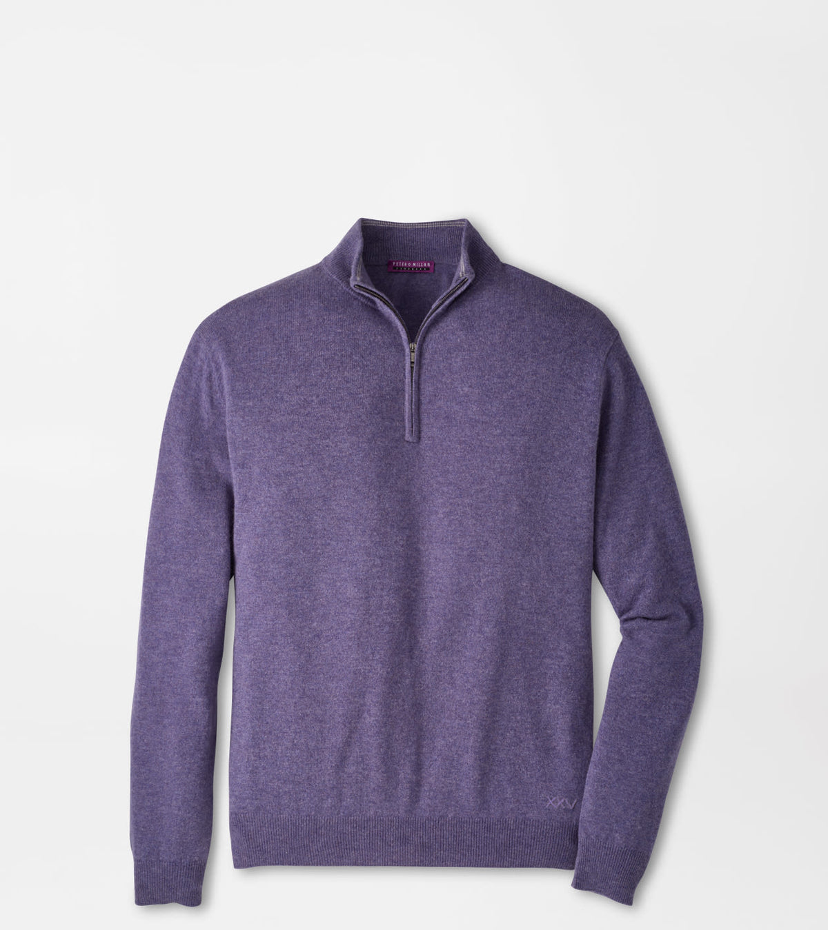CROWN ANNIVERSARY CASHMERE 1/4 ZIP SWEATER - PURPLE FIG