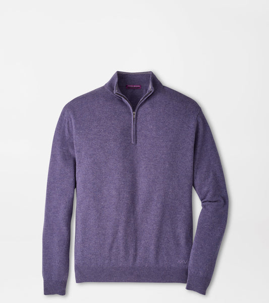 CROWN ANNIVERSARY CASHMERE 1/4 ZIP SWEATER - PURPLE FIG