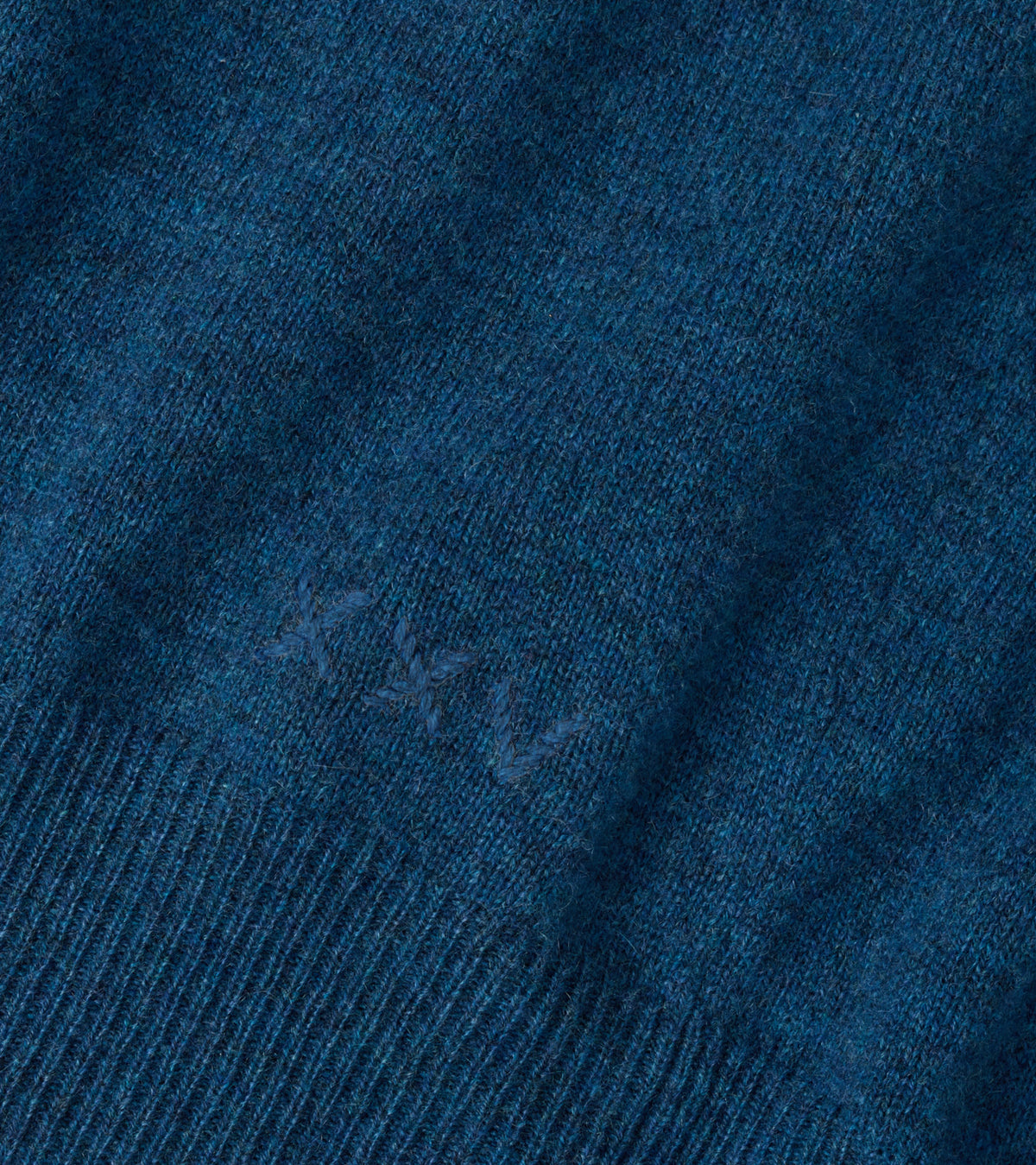 CROWN ANNIVERSARY CASHMERE 1/4 ZIP SWEATER - OCEAN BLUE