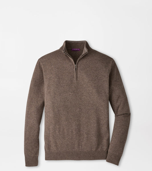 CROWN ANNIVERSARY CASHMERE 1/4 ZIP SWEATER - SAWGRASS