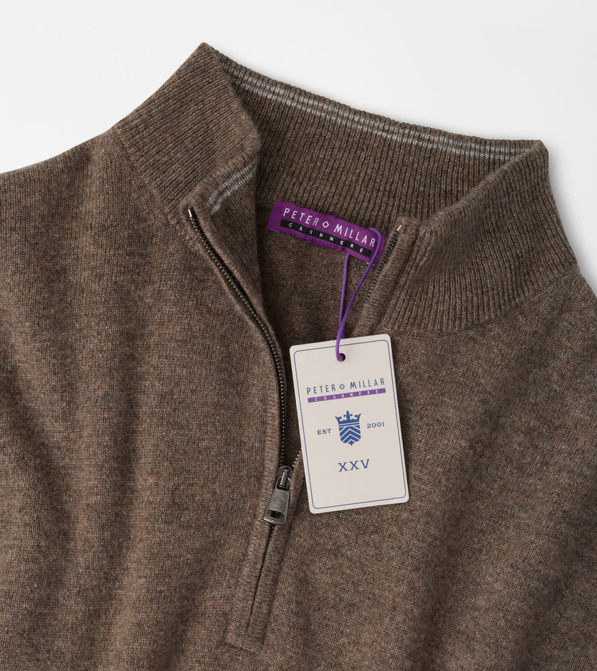 CROWN ANNIVERSARY CASHMERE 1/4 ZIP SWEATER - SAWGRASS
