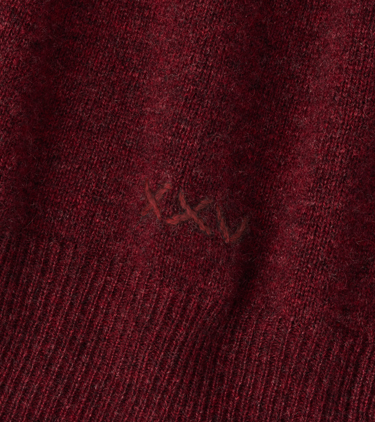 CROWN ANNIVERSARY CASHMERE 1/4 ZIP SWEATER - BORDEAUX