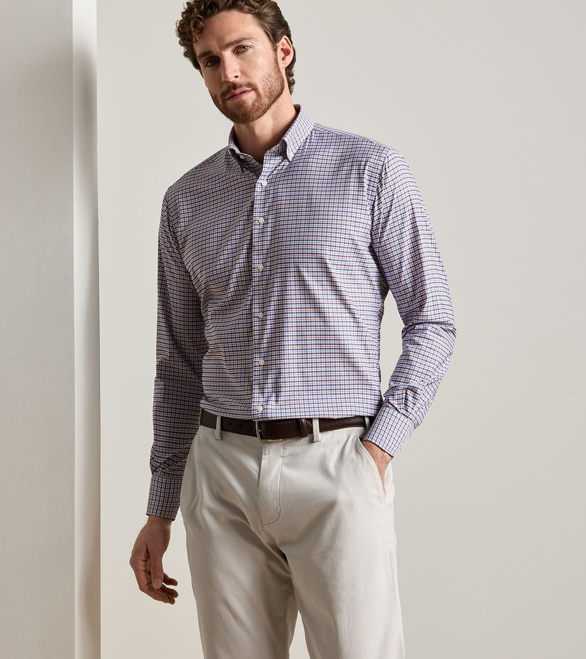 WAYNE PERFORMANCE TWILL SHIRT - NAVY