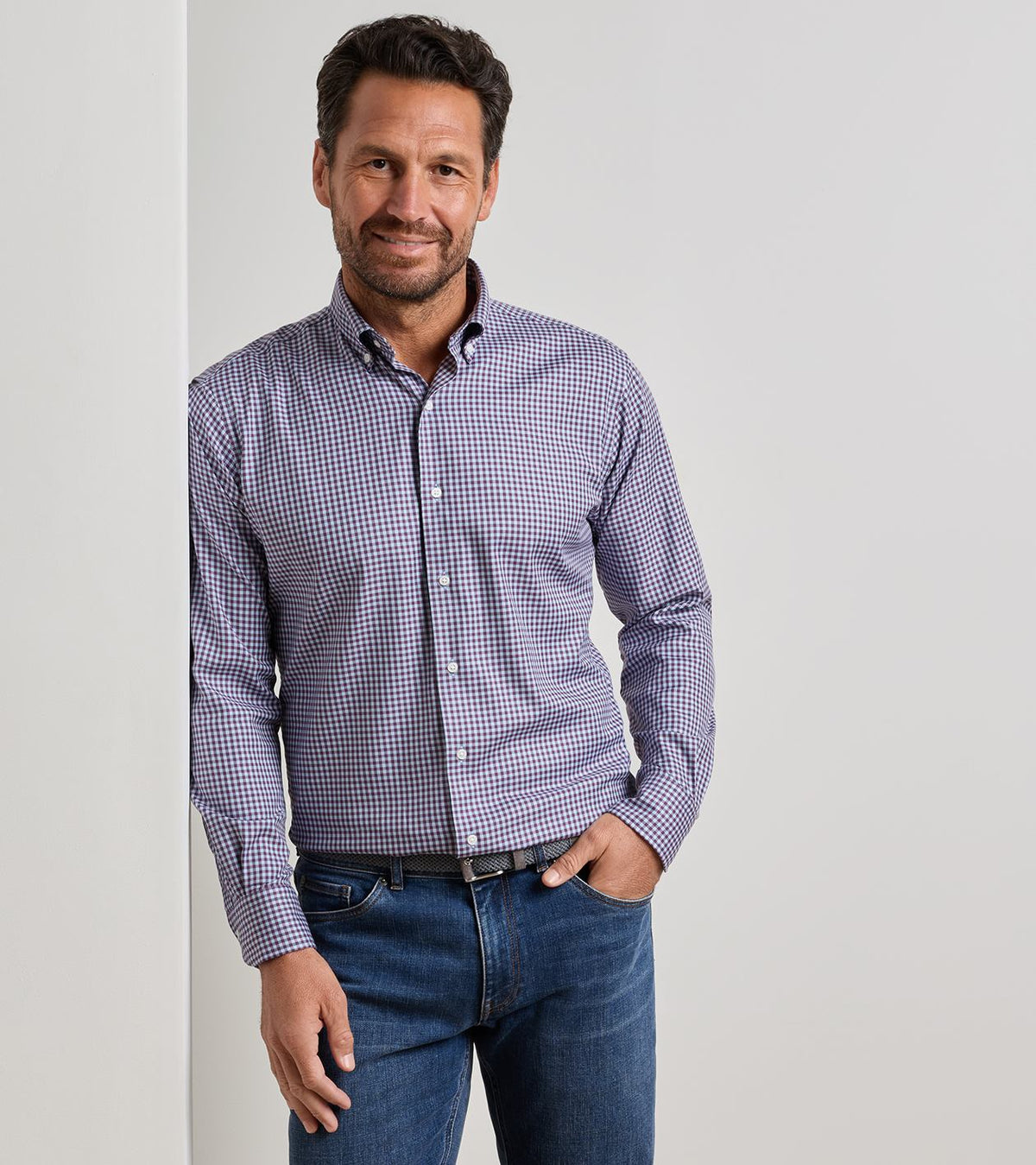 LIAM CROWN SOFT TWILL SHIRT - GRAPESEED