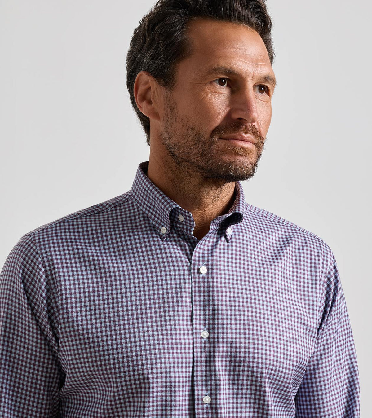 LIAM CROWN SOFT TWILL SHIRT - GRAPESEED