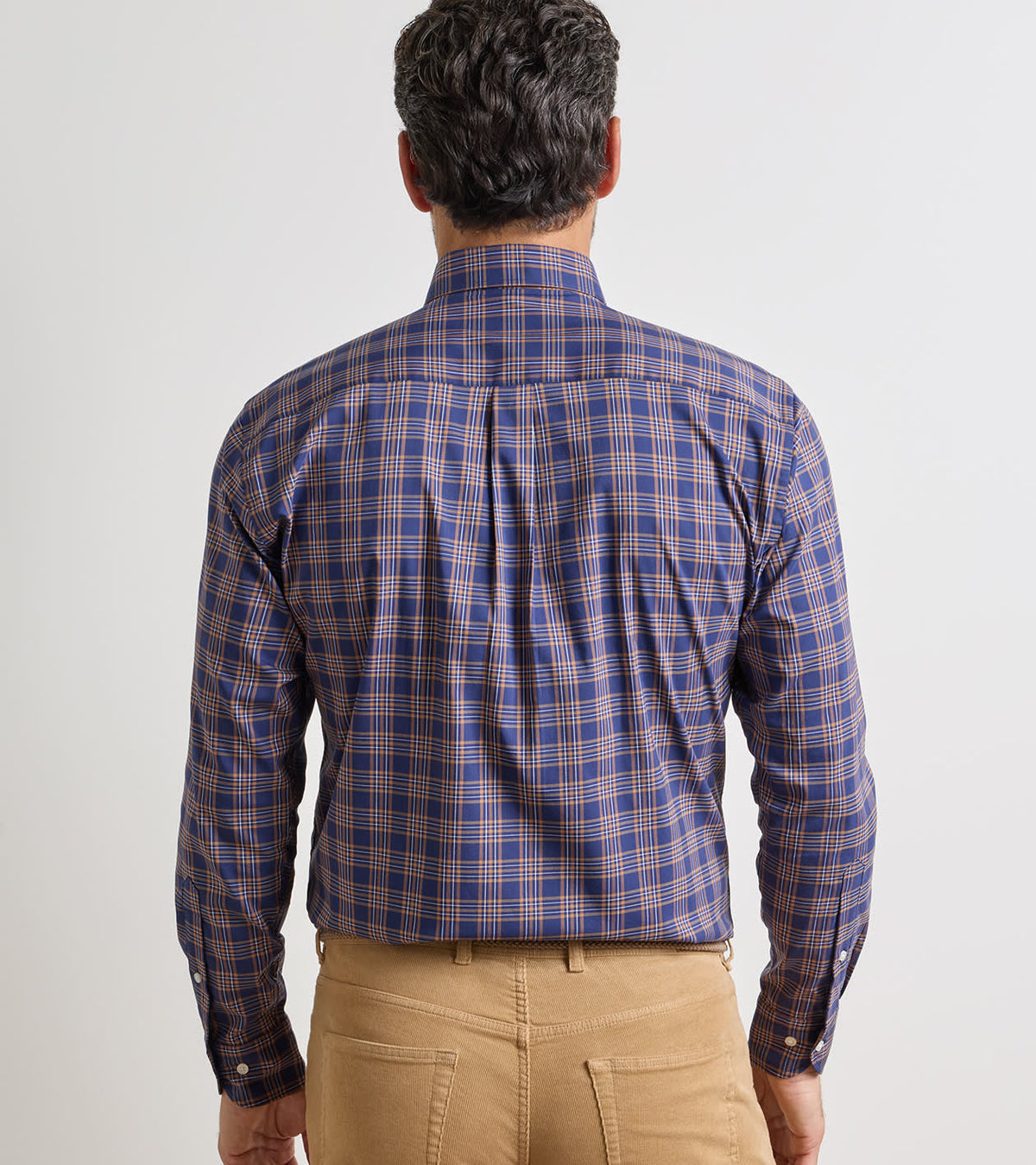 RICHARD CROWN LITE COTTON STRETCH SHIRT - NAVY