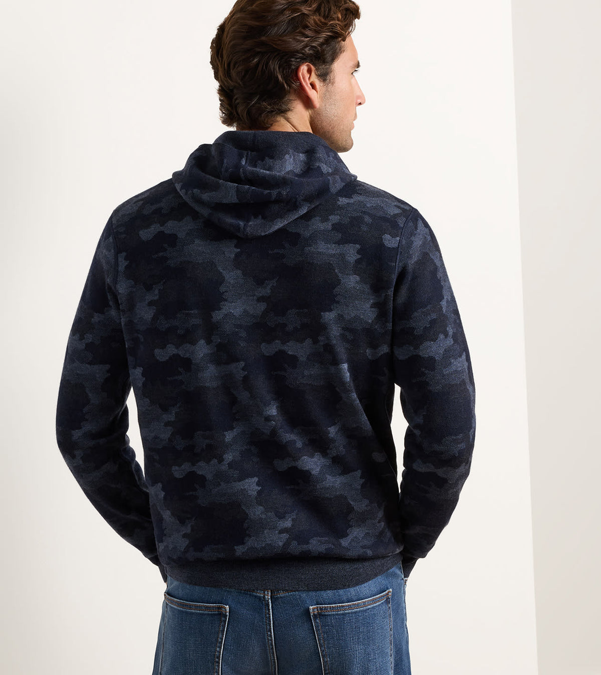 REVERSIBLE CAMO POPOVER HOODIE - MIDNIGHT NAVY