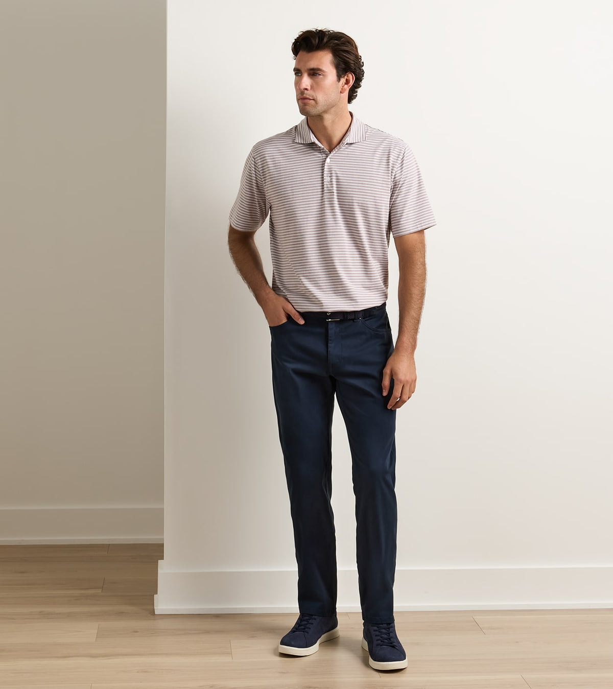 SIGNATURE SATEEN FIVE POCKET PANT - MIDNIGHT NAVY