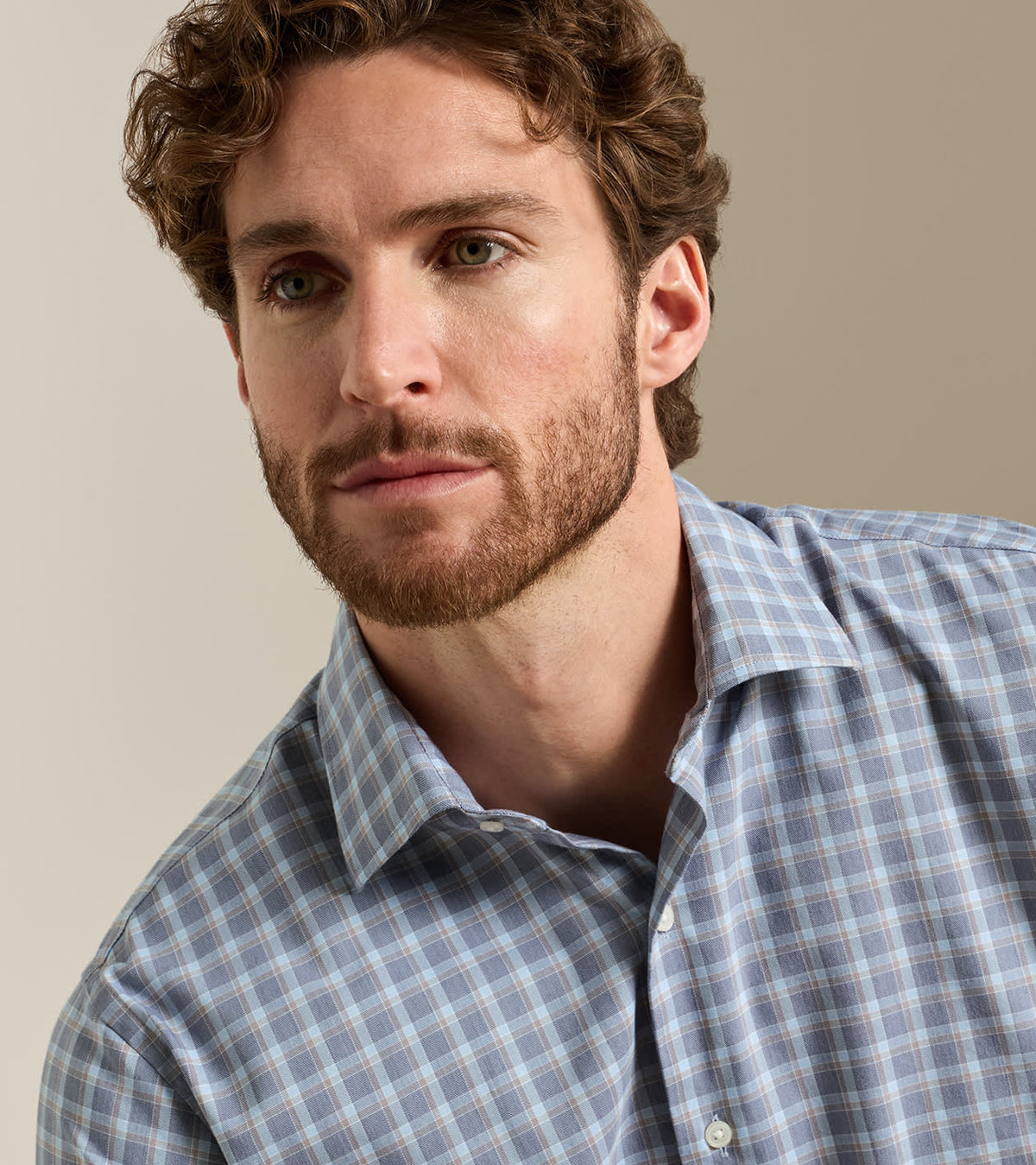 LINCOLN CROWN LITE COTTON STRETCH SHIRT - NAVY