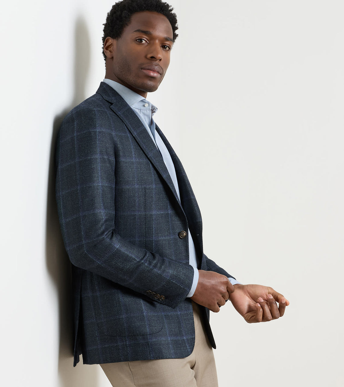 HUGHES WINDOWPANE SOFT JACKET - PINE BROOK