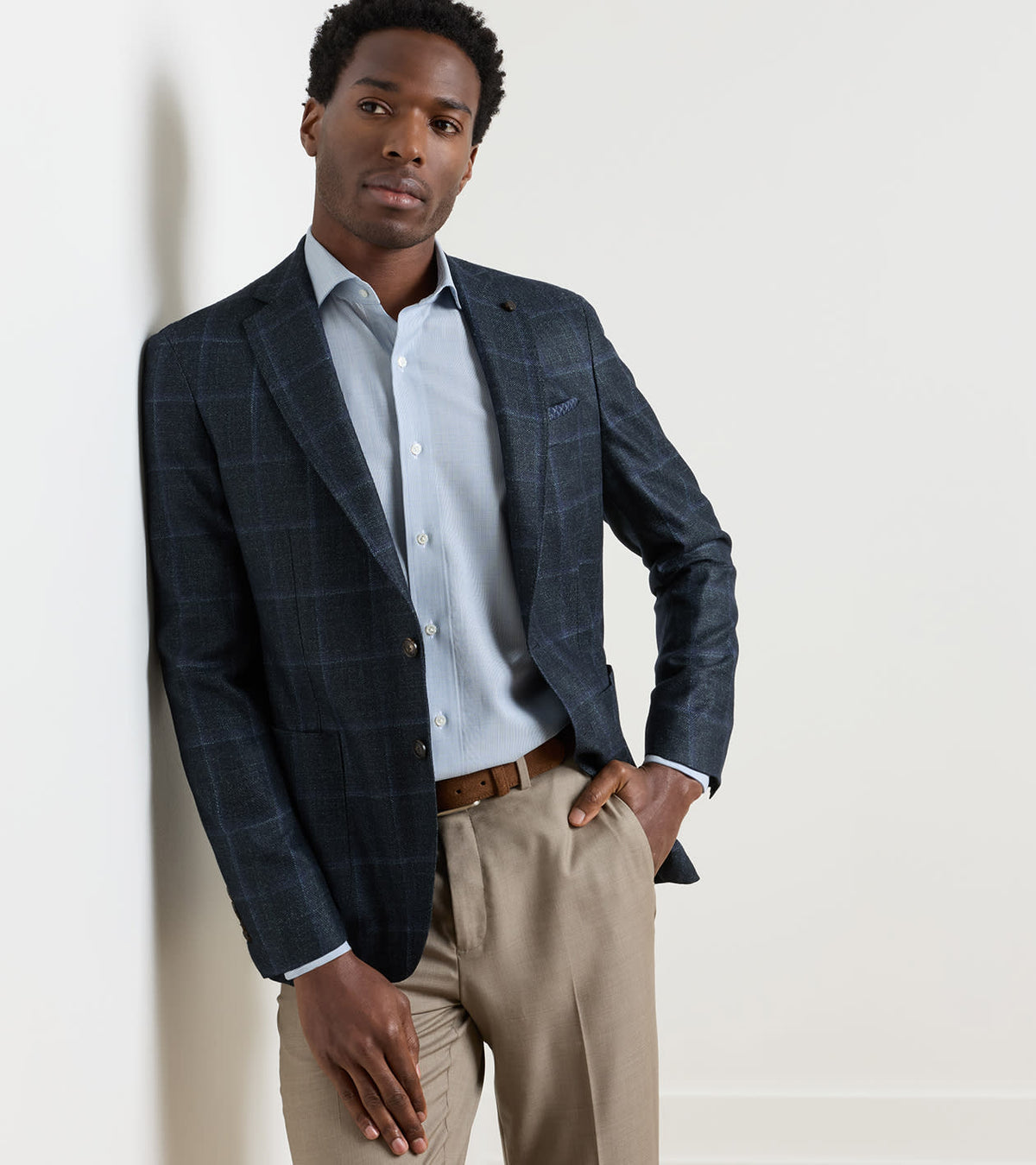 HUGHES WINDOWPANE SOFT JACKET - PINE BROOK