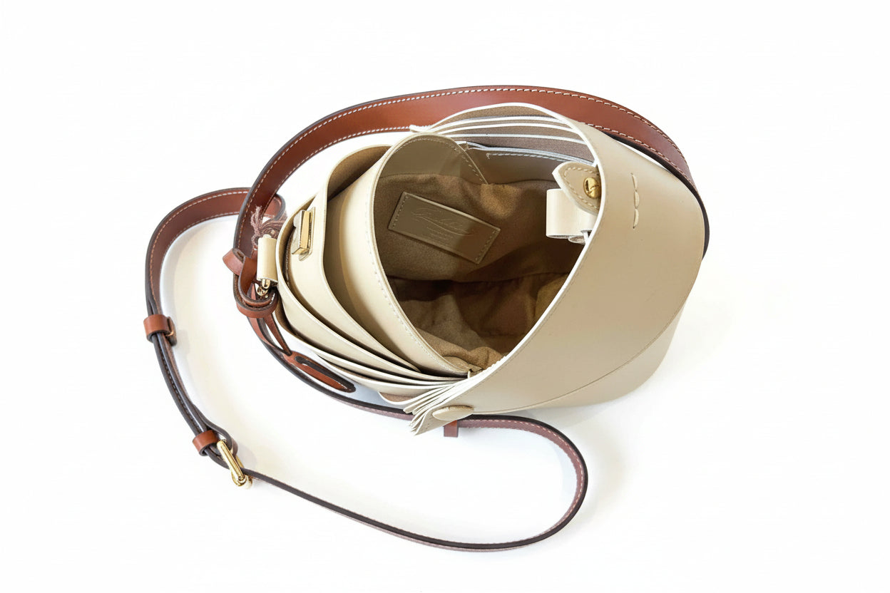 NORMA LEATHER PURSE - OSSO / GOLD