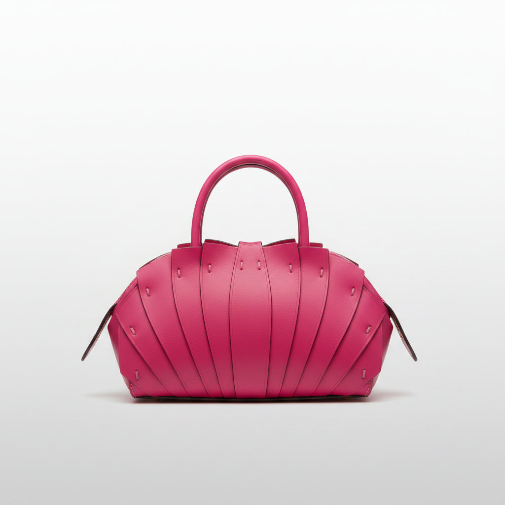 AMELIA LEATHER BAG- HOT PINK