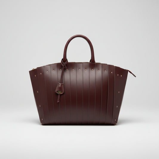 ERMOINE VACHETTA LEATHER SATCHEL - BORDEAUX