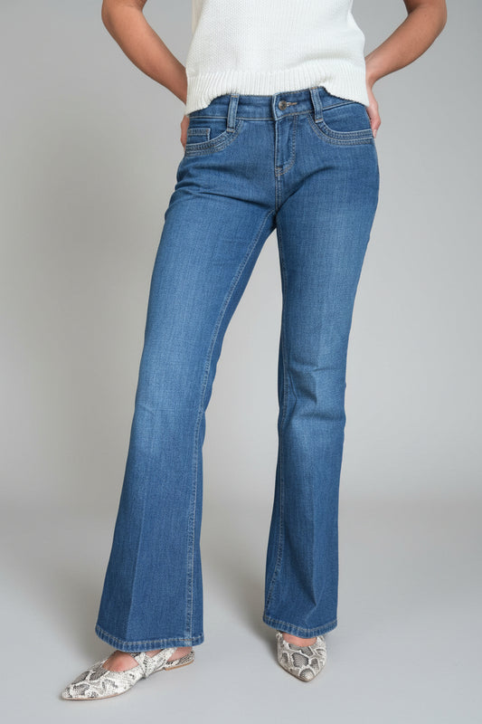 DETROIT FLARED JEANS - ESSENTIAL MID BLUE