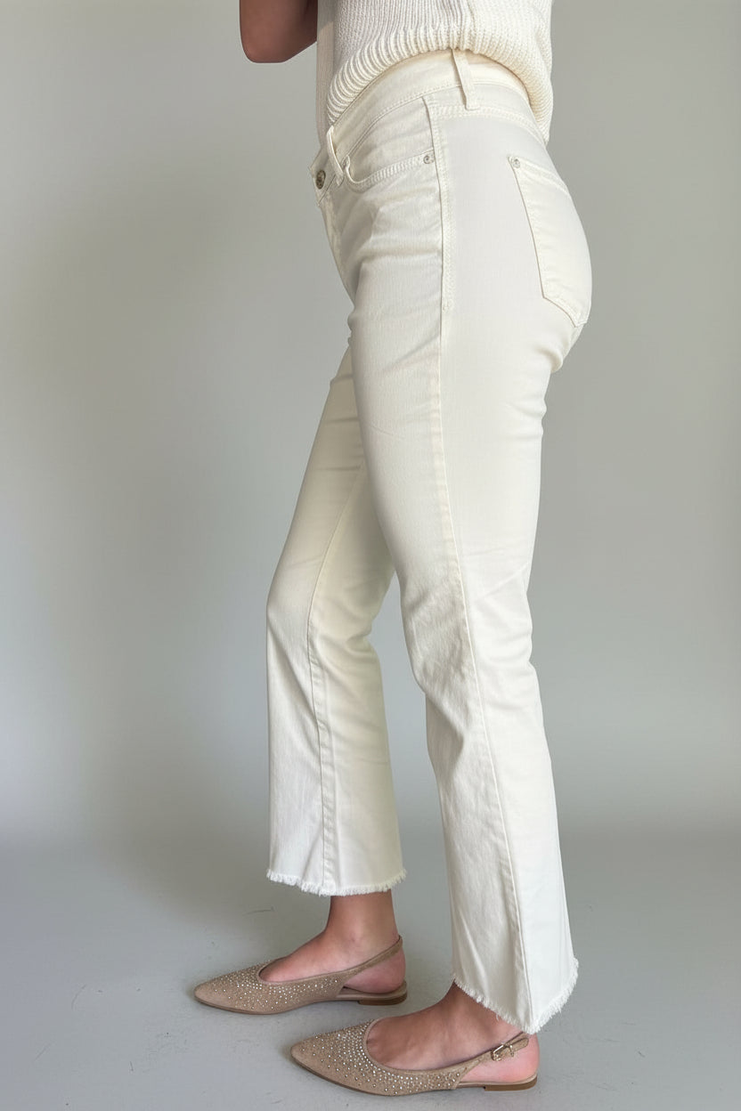 DREAM KICK FRINGE JEANS - ANTIQUE WHITE