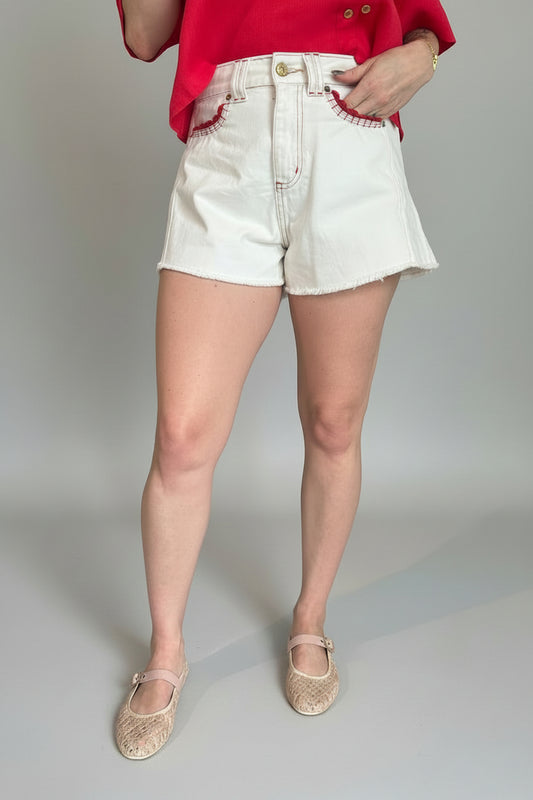 WIDE XL CROCHET SHORT - WHITE