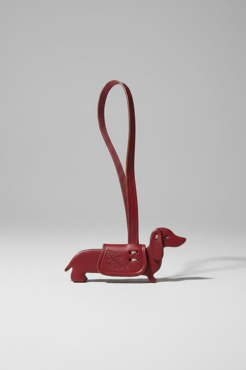 LEATHER HORSE BAG CHARM- ROSSO