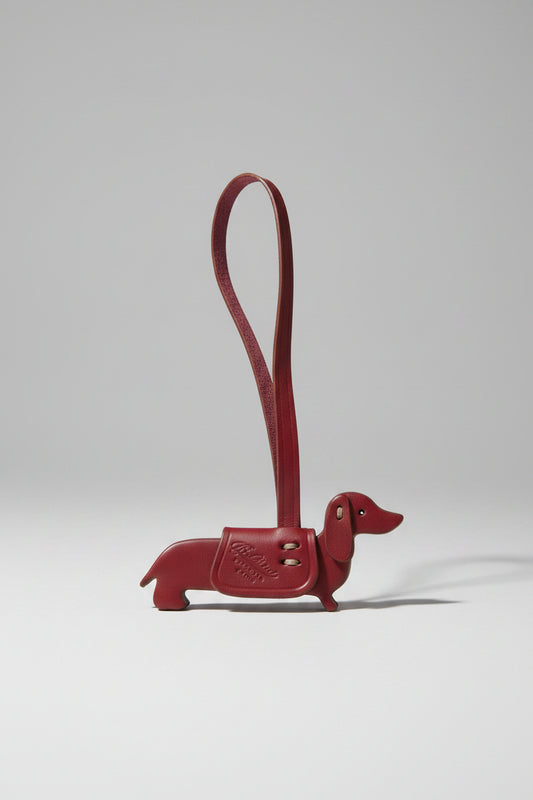 LEATHER HORSE BAG CHARM- ROSSO