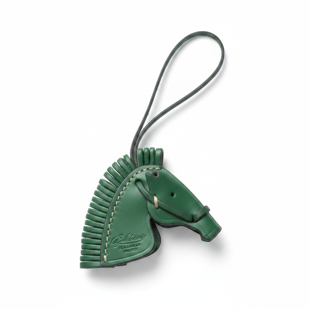 LEATHER HORSE BAG CHARM- AVOCADO