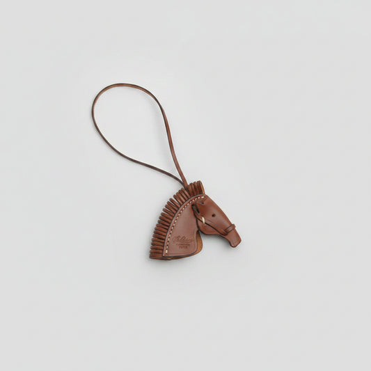 LEATHER HORSE BAG CHARM-GOLDEN
