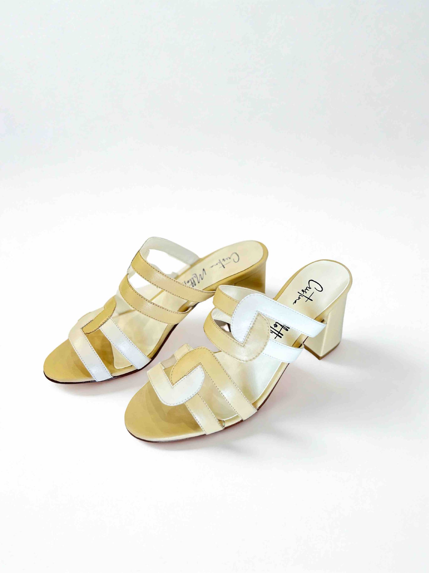 BARBADOS LEATHER HEELED SANDAL - MARZIPAN