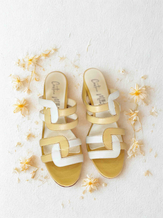 BARBADOS LEATHER HEELED SANDAL - MARZIPAN