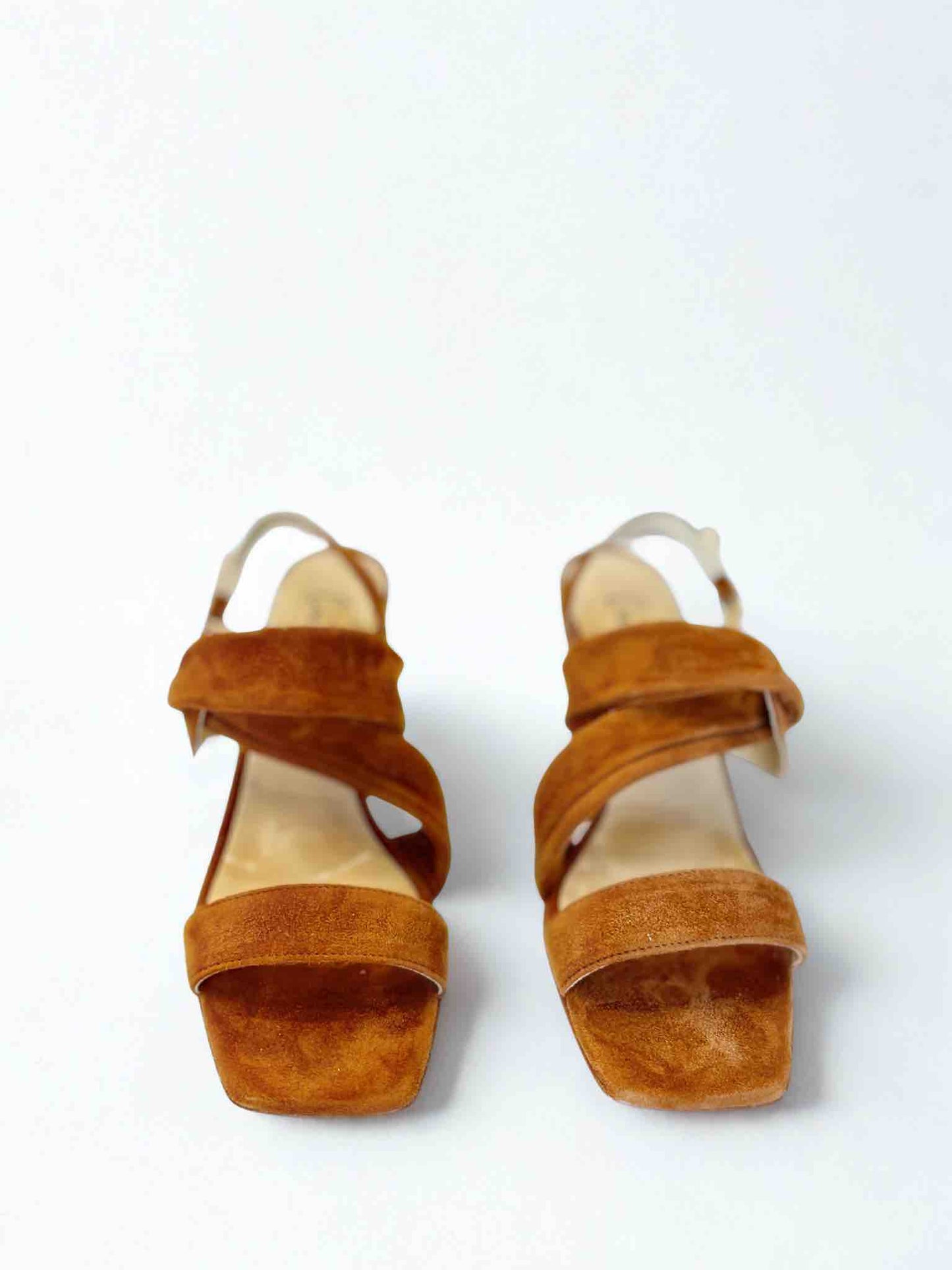 GIAMAICA SUEDE HEELED SANDAL - WHISKEY