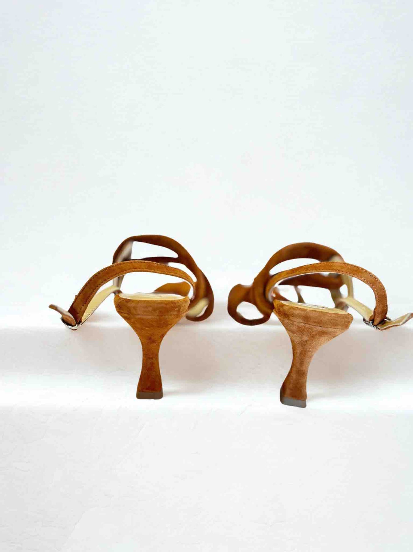 GIAMAICA SUEDE HEELED SANDAL - WHISKEY