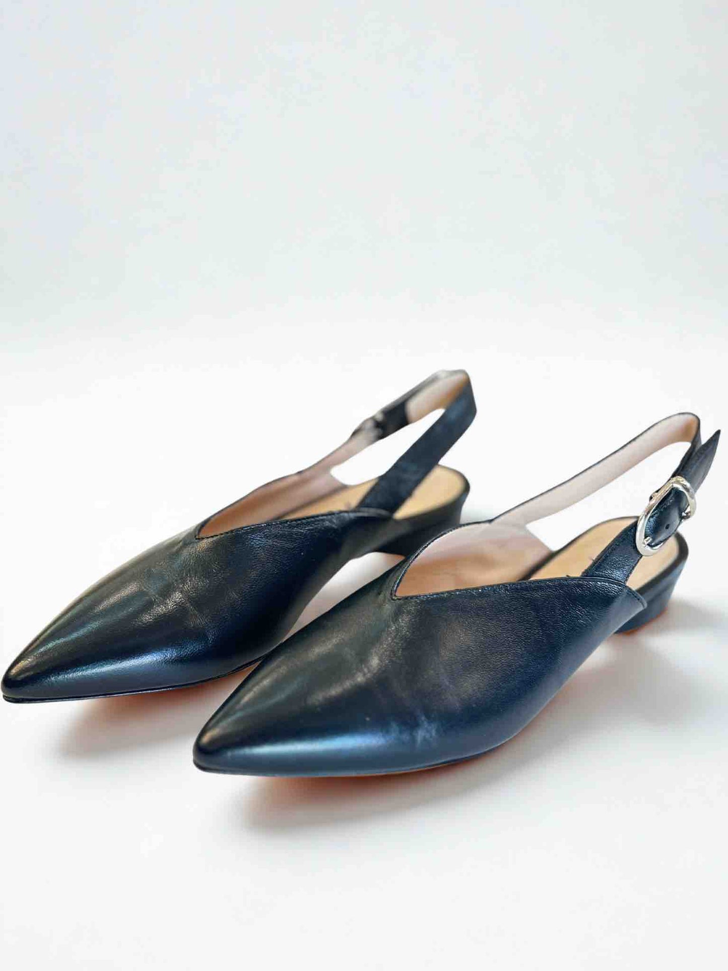 AMETISTA LEATHER SLINGBACK SANDAL - BLACK