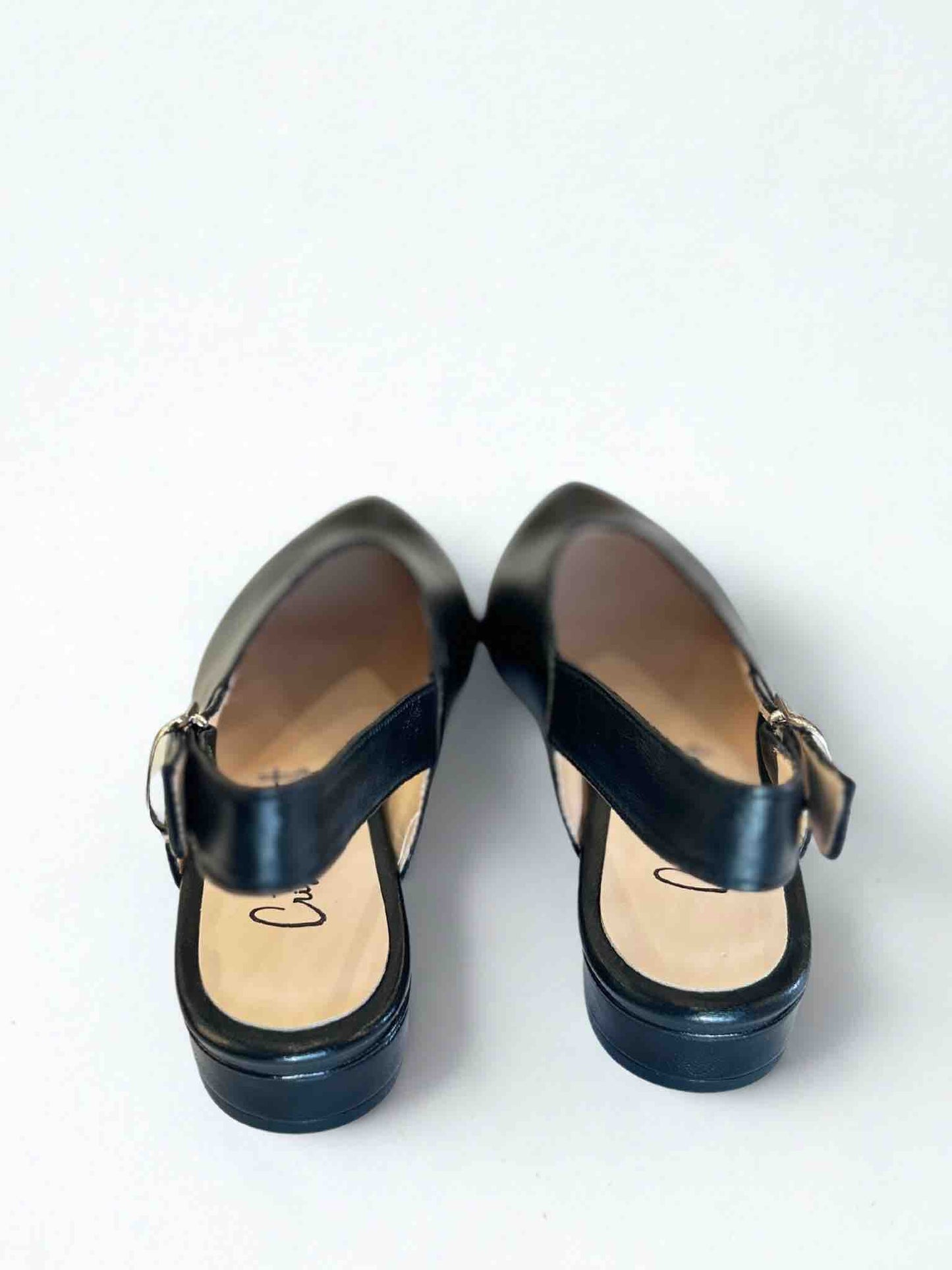 AMETISTA LEATHER SLINGBACK SANDAL - BLACK