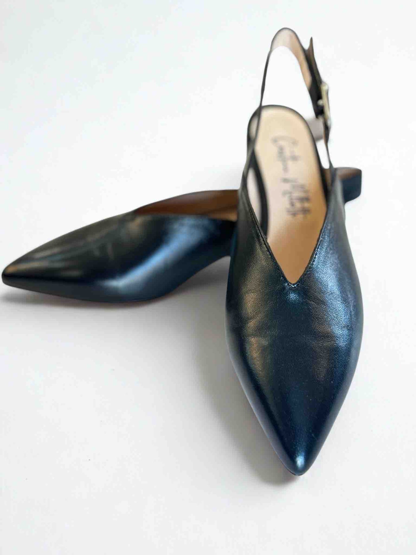 AMETISTA LEATHER SLINGBACK SANDAL - BLACK