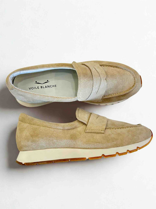 JULIA SUEDE LOAFER SHOE - LIGHT BEIGE