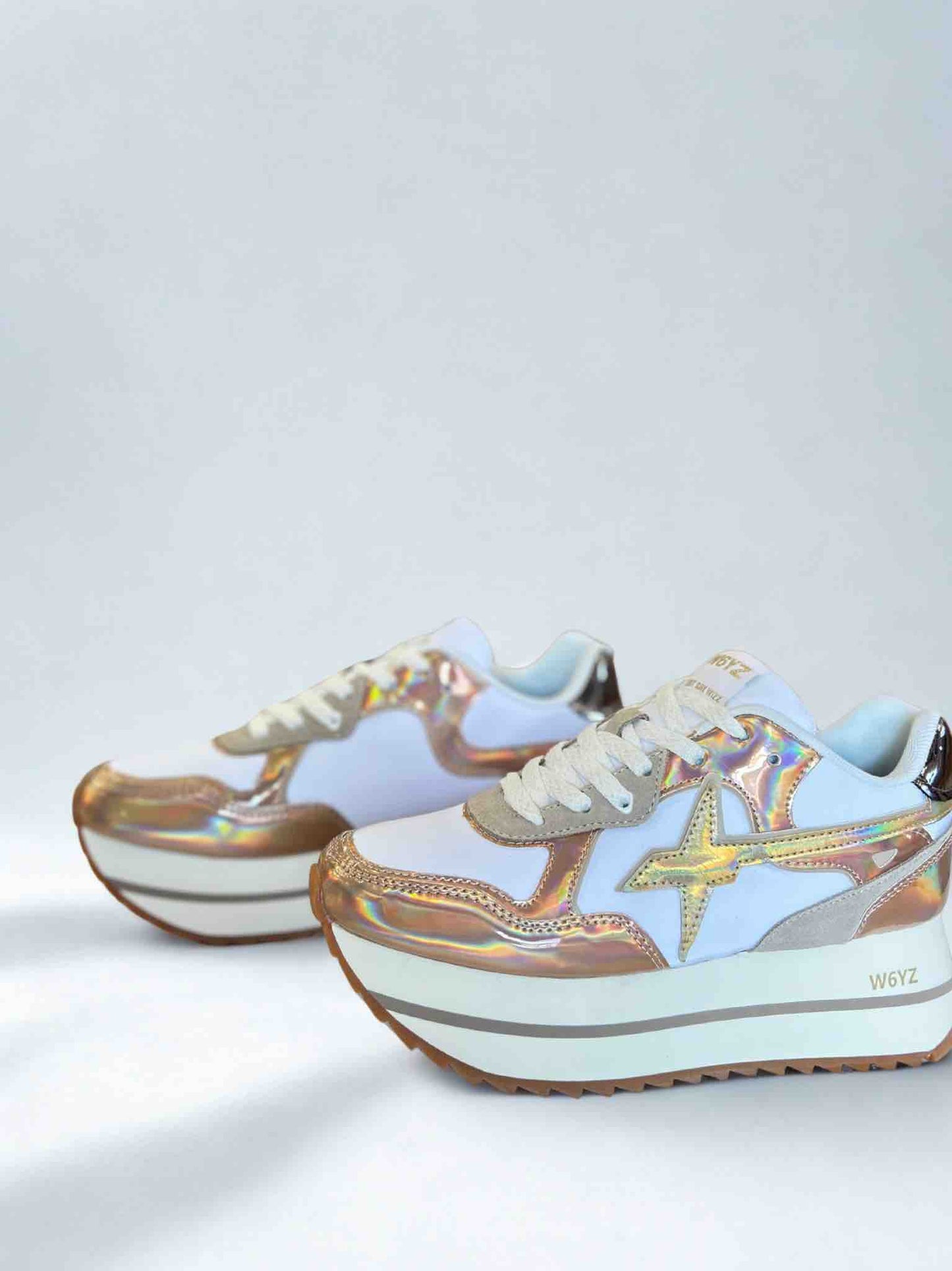DEVA W. MIRROR NYLON SNEAKER - PINK/WHITE/BEIGE