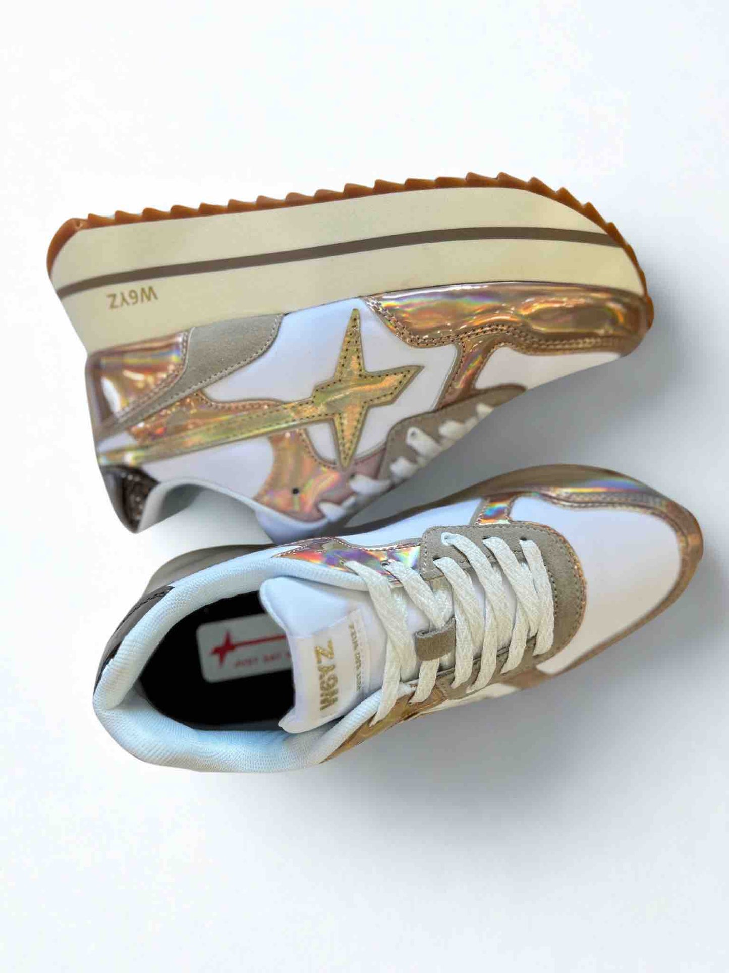 DEVA W. MIRROR NYLON SNEAKER - PINK/WHITE/BEIGE