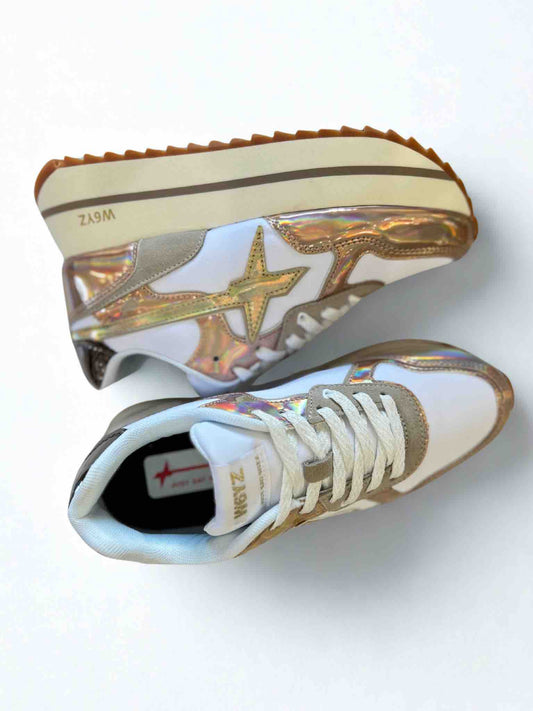 DEVA W. MIRROR NYLON SNEAKER - PINK/WHITE/BEIGE