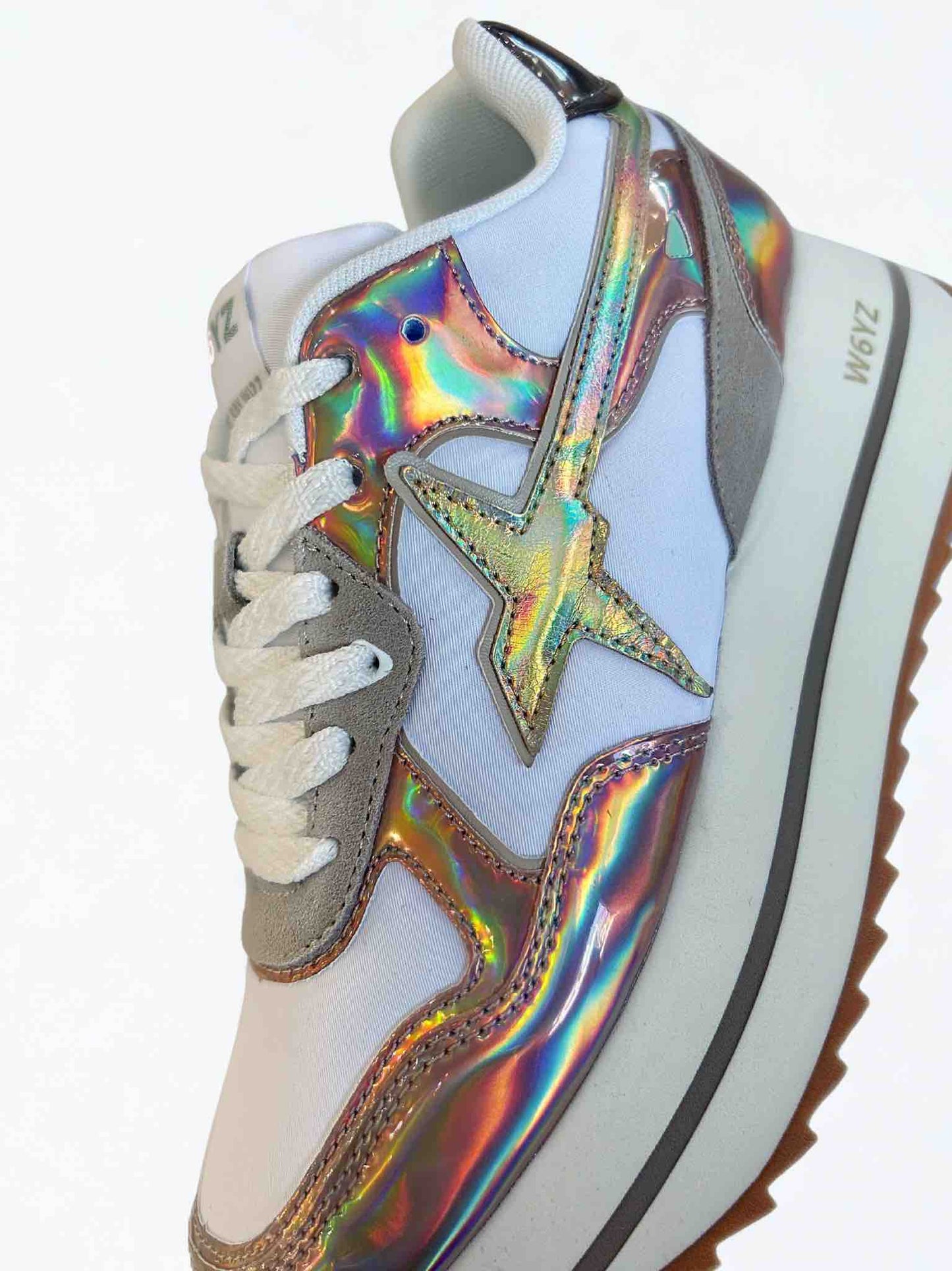 DEVA W. MIRROR NYLON SNEAKER - PINK/WHITE/BEIGE