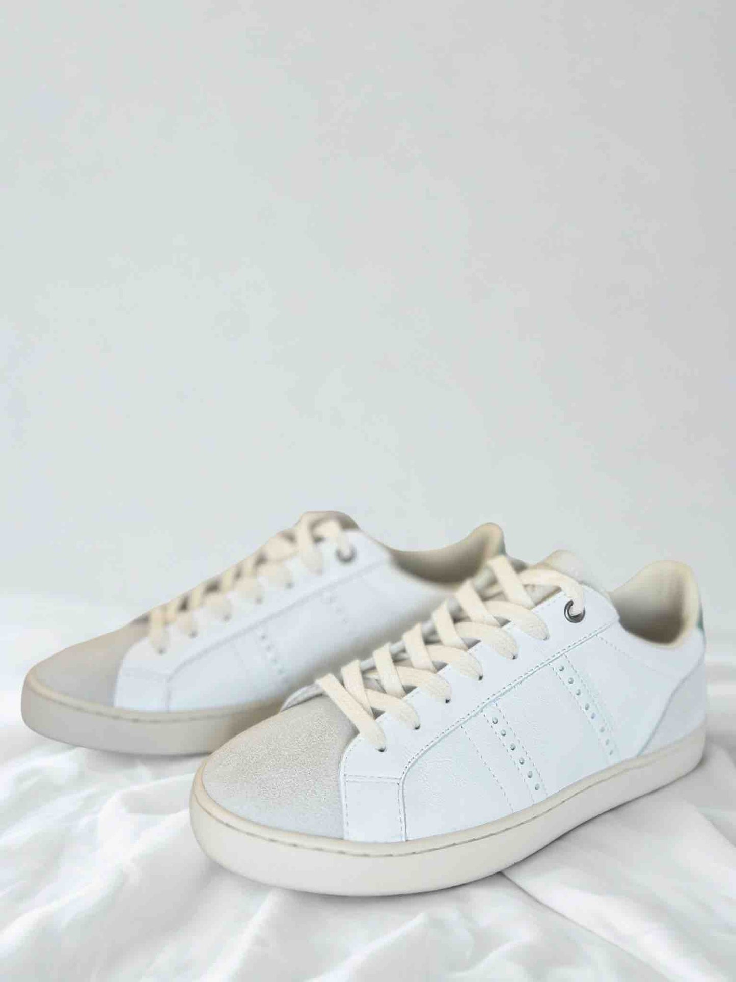 ODILE D WOMEN'S CALF LEATHER SNEAKER - WHITE/GREEN
