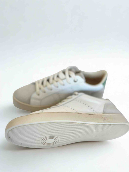 ODILE D WOMEN'S CALF LEATHER SNEAKER - WHITE/GREEN