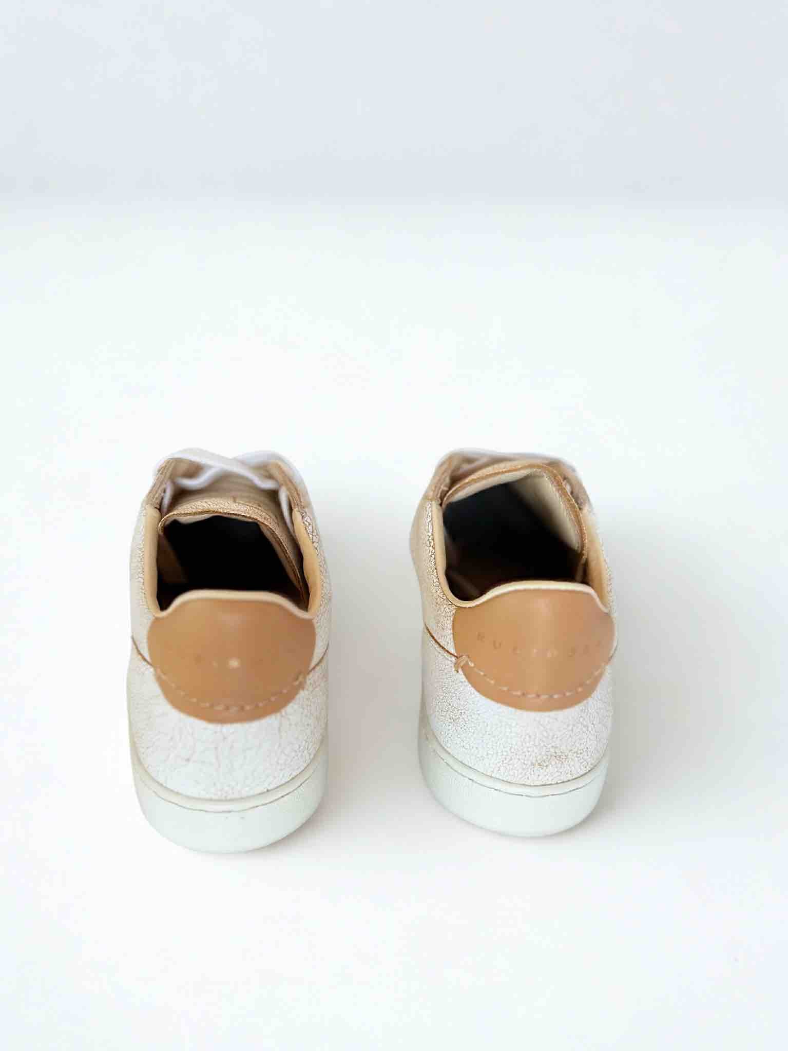 ODILE D WOMEN'S CALF LEATHER SNEAKER - CRACKLE