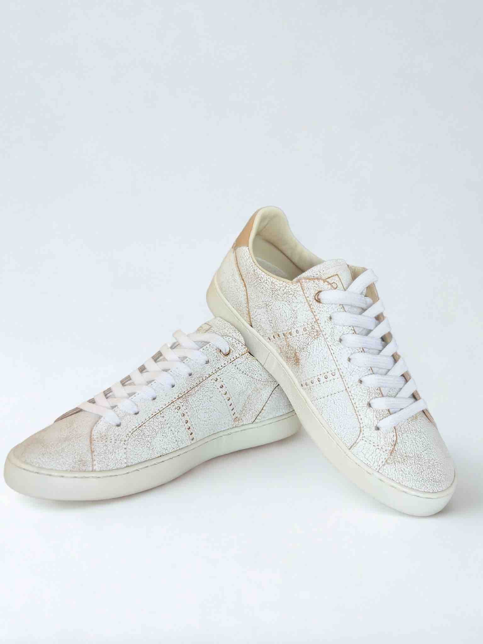 ODILE D WOMEN'S CALF LEATHER SNEAKER - CRACKLE