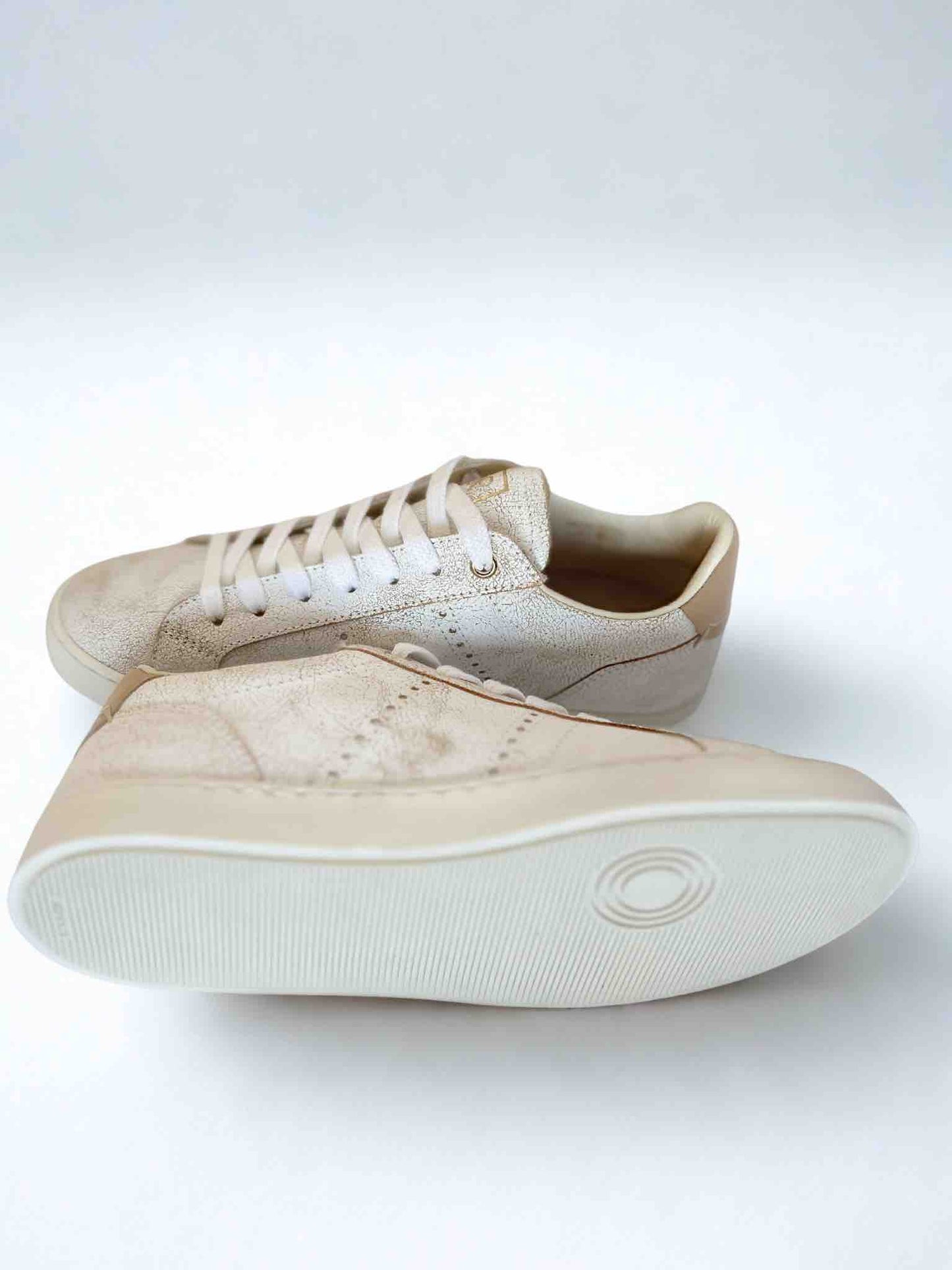 ODILE D WOMEN'S CALF LEATHER SNEAKER - CRACKLE